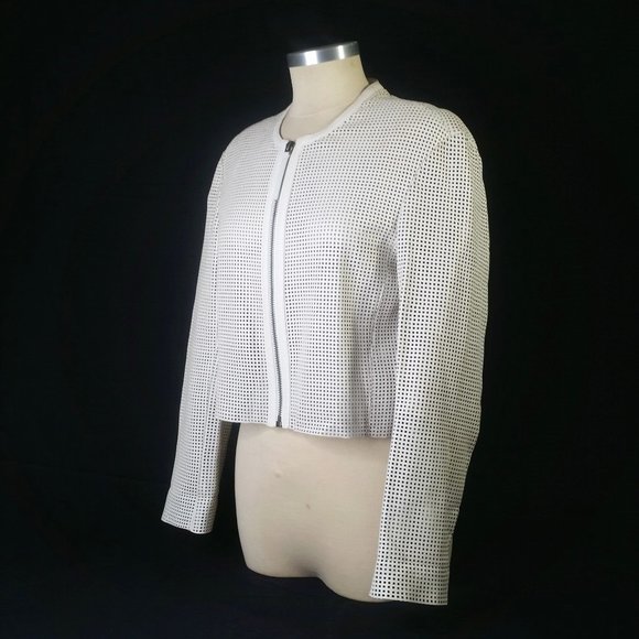 Helmut Lang Jackets & Blazers - Helmut Lang Runway White Perforated Leather Jacket